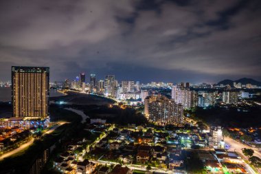 Georgetown City, Penang, Malezya 'da gece görüşü. Yüksek kalite fotoğraf