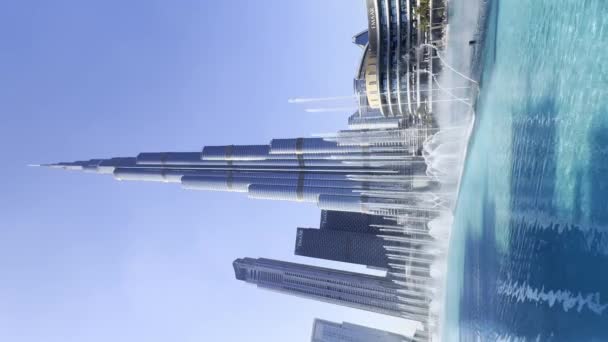 Dubai Uae December 2023 Burj Khalifa Tallest Structure Building World — Stock Video