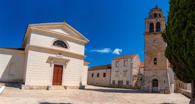 Vela Luka 'daki Aziz Joseph Kilisesi, Korcula Adası, Hırvatistan. Yüksek kalite fotoğraf