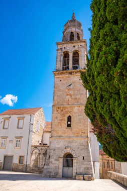 Vela Luka 'daki Aziz Joseph Kilisesi, Korcula Adası, Hırvatistan. Yüksek kalite fotoğraf