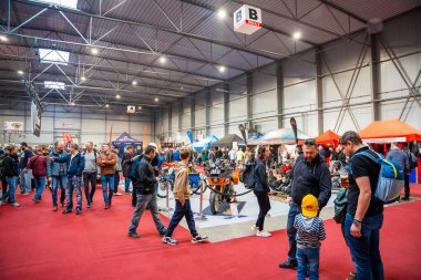 Prag, Çek Cumhuriyeti - 8 Mart 2025: Geleneksel motosiklet sergisi Motosiklet 2025 Letnany, Prag 'daki PVA ExPO PRAHA' da gerçekleşti.. 