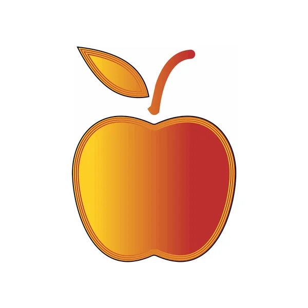 Illustration Vektorgrafik Von Apfelfrucht Icon Vorlage — Stockvektor