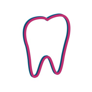 Diş simgesi şablonunun Çizim Vektörü grafiği