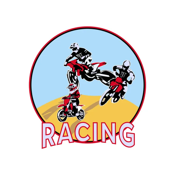 Illustration Vector Graphic Motocross Logo Design — Stock Vector