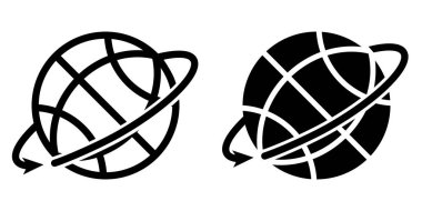 Dünya ikonunun İmaj Vektörü grafiği. Dünya, seyahat, ağ, navigasyon, lojistik vs. için uygun.