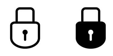 Asma kilit ikon şablonunun İllüstrasyon Vektörü grafiği