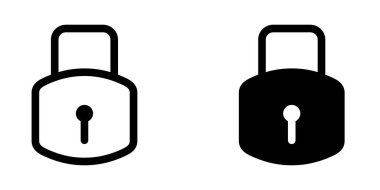 Asma kilit ikon şablonunun İllüstrasyon Vektörü grafiği