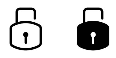 Asma kilit ikon şablonunun İllüstrasyon Vektörü grafiği