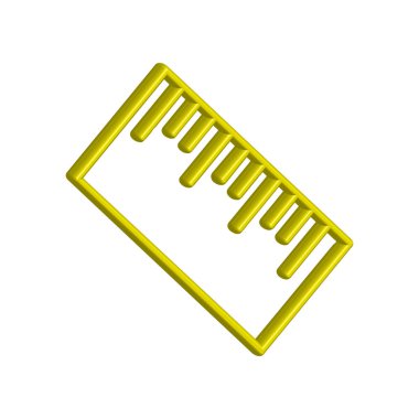 Cetvel simgesi 3B tasarım illüstrasyon vektörü