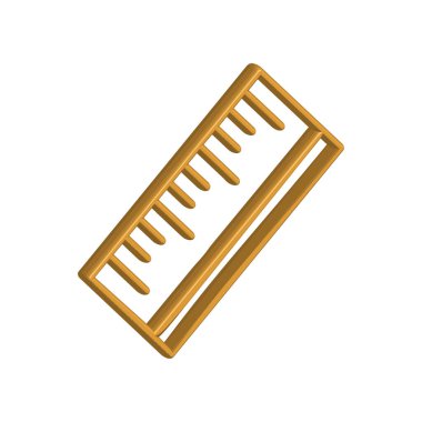 Cetvel simgesi 3B tasarım illüstrasyon vektörü