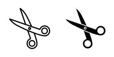 Makas simgesi şablonunun İllüstrasyon Vektörü grafiği