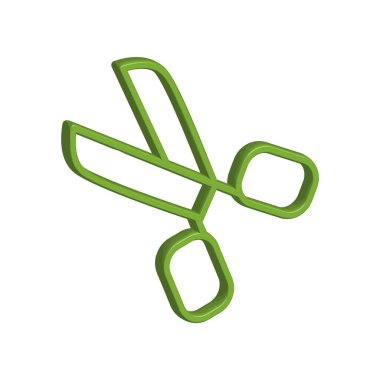 Makas simgesi şablonunun İllüstrasyon Vektörü grafiği