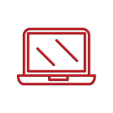 Laptop simge şablonunun Çizim Vektörü Grafiği
