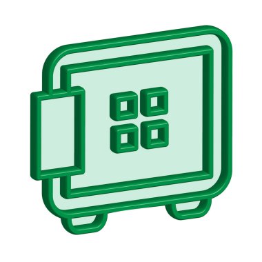 Güvenli kutu simgesi şablonunun resimleme vektörü grafiği