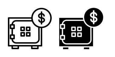 Güvenli kutu simgesi şablonunun resimleme vektörü grafiği