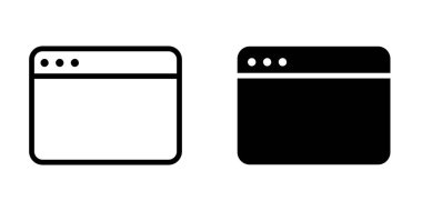 Tarayıcı simgesinin İllüstrasyon Vektörü grafiği. İnternet, uygulama, yazılım, uygulama vs. için uygun.