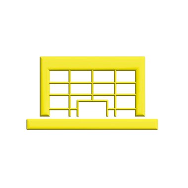 Alışveriş merkezinin görsel vektör grafiği. Süpermarket, perakende, inşaat, iş, alım, mimari vs. için uygun.