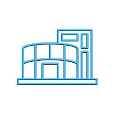 Alışveriş merkezinin görsel vektör grafiği. Süpermarket, perakende, inşaat, iş, alım, mimari vs. için uygun.