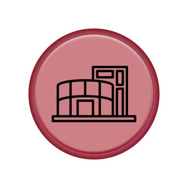 Alışveriş merkezinin görsel vektör grafiği. Süpermarket, perakende, inşaat, iş, alım, mimari vs. için uygun.