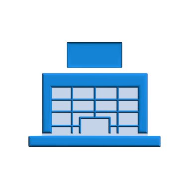 Alışveriş merkezinin görsel vektör grafiği. Süpermarket, perakende, inşaat, iş, alım, mimari vs. için uygun.