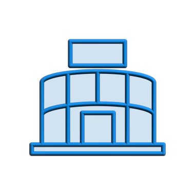 Alışveriş merkezinin görsel vektör grafiği. Süpermarket, perakende, inşaat, iş, alım, mimari vs. için uygun.