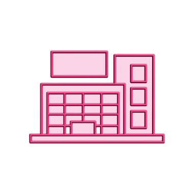 Alışveriş merkezinin görsel vektör grafiği. Süpermarket, perakende, inşaat, iş, alım, mimari vs. için uygun.