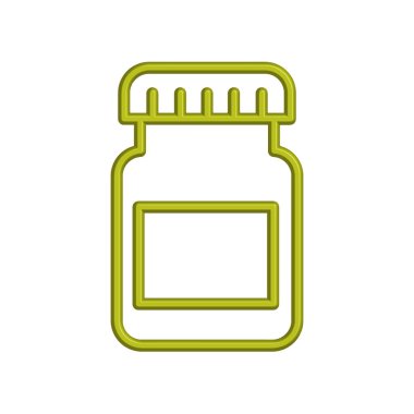 İlaç kavanozu ikonunun görüntü vektörü grafiği. Şişe, ilaç, eczane, sağlık, konteynır vs. için uygun.