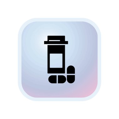 İlaç kavanozu ikonunun görüntü vektörü grafiği. Şişe, ilaç, eczane, sağlık, konteynır vs. için uygun.