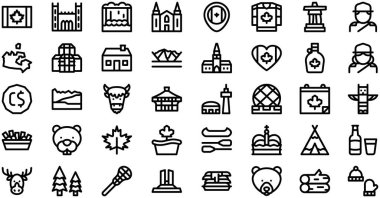 Canada Icons collection is a vector illustration with editable stroke. clipart