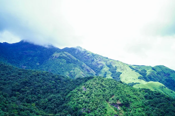 喀拉拉拉邦Wayanad区West Ghats美丽的山丘 从Meppadi附近的Thollayiram Kandi森林看到 在马来亚拉姆 Thollayiram的意思是九百 Kandi的意思是田野 — 图库照片