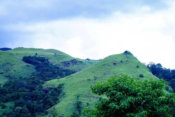 Belle Colline Nei Ghati Occidentali Nel Distretto Wayanad Kerala Visto — Foto Stock