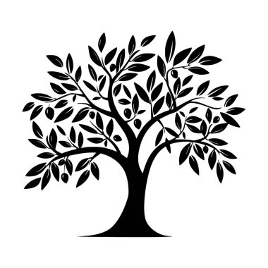 Dalları ve yaprakları bükülmüş bir ağacın detaylı vektör çizimi, doğa temalı tasarımlar, logolar ve çevresel kavramlar için mükemmeldir..