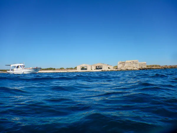 Tonnara Capo Passero Sizilien Vom Meer Aus Gesehen — Stockfoto