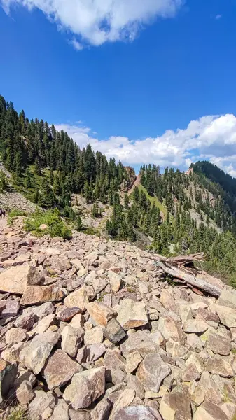 stock image mountain trails on the Italian Dolomites, this is Cermis