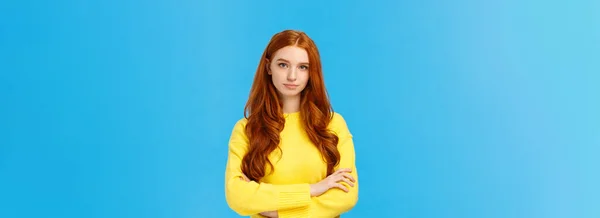 Professionalism Commerce Business Concept Serious Looking Determined Smart Gorgeous Redhead — 스톡 사진