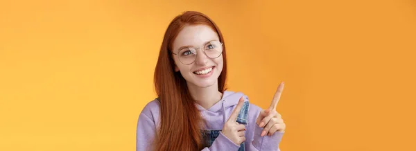 Carefree Charismatic Happy Silly Young Cute Redhead Girl Freckles Blue — Stock Photo, Image
