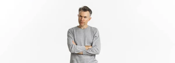 Image Angry Disappointed Middle Aged Man Being Offended Displeased Frowning — Stock Photo, Image