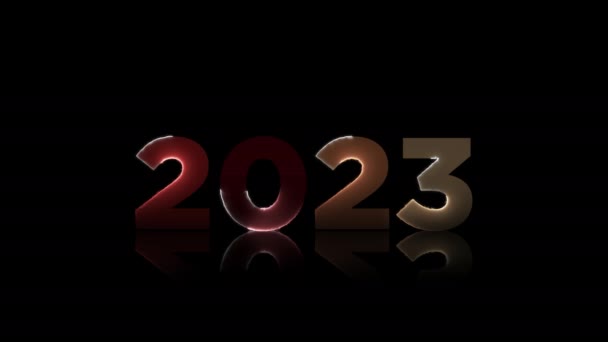 Bonne Année 2023 Texte Animé Effet Sur Fond Noir — Video