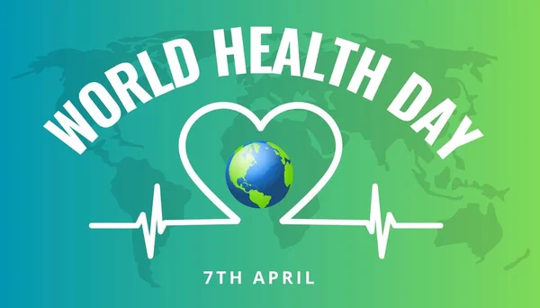 World Health Day illustration design with bold text and gradient background
