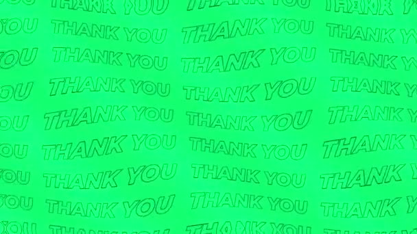 Obrigado Animado Ondulado Tipografia Fundo Com Tema Cor Verde — Vídeo de Stock