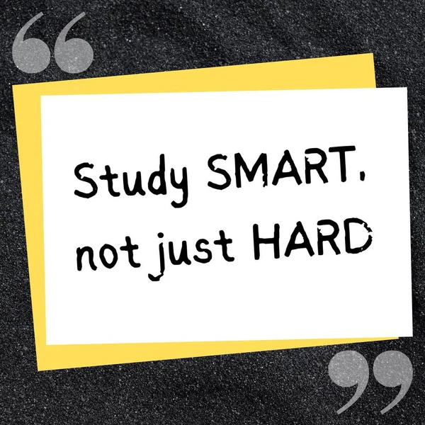 Tanulj Okosan Csak Keményen Motivációs Idézet Diákoktatáshoz Papírra Írva — Stock Fotó