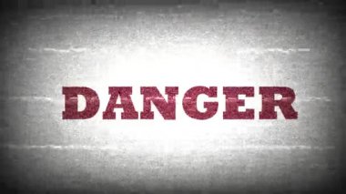 TV çarpıtma canlandırma efektli tehlikeli metin işareti