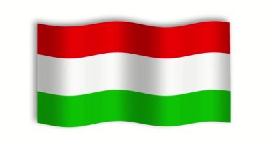 Beyaz arka planda sallanan Macaristan bayrağı