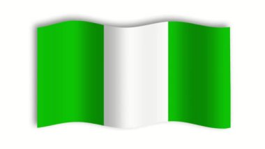 Nijerya beyaz ve mavi arkaplanda bayrak sallıyor