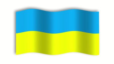 Beyaz ve yeşil arka planda Ukrayna bayrak animasyonu