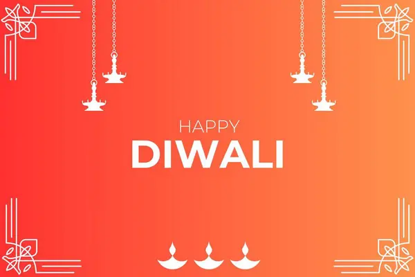Mutlu Diwali tipografisi Diwali afiş çizimi turuncu arka planlı