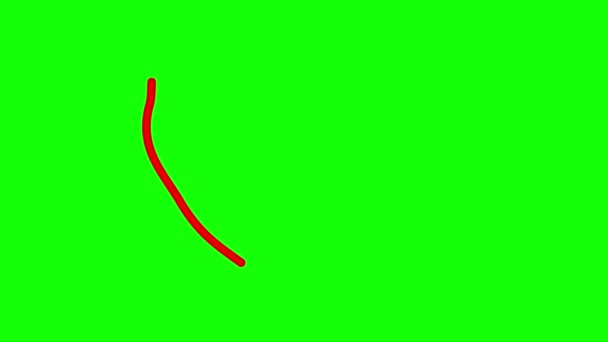バレンタインデーを象徴するグリーンスクリーンの赤いハート形のラインアートアニメーション — ストック動画