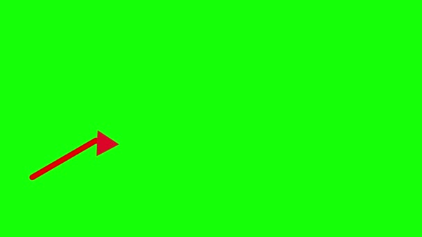 Cor Vermelha Crescente Animação Linha Movimento Seta Tela Verde — Vídeo de Stock