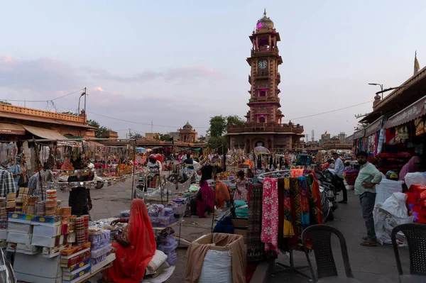 Jodhpur Rajastán India 2019 Ocupada Congestionada Vista Del Famoso Mercado — Foto de Stock