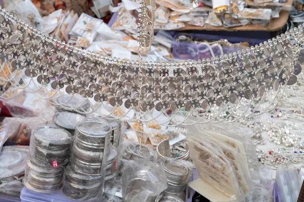 Jodhpur Rajasthan India 2019 White Necklaces Being Sold Famous Sardar — Stock Photo, Image